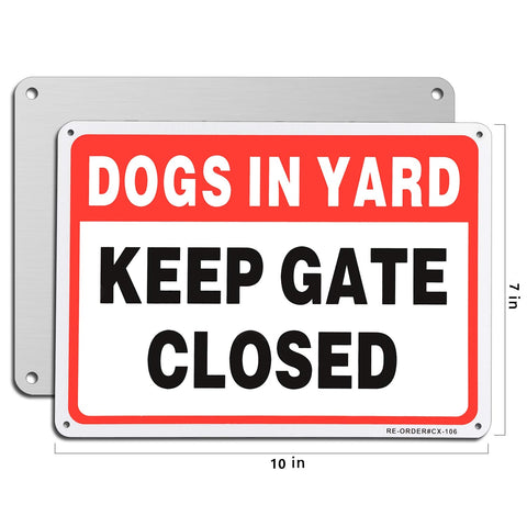 MUXYH Keep Gate Closed sign 10x7 inch rust-free aluminum for durability