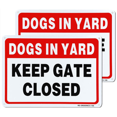 MUXYH Keep Gate Closed sign 2-pack outdoors with rust-free aluminum
