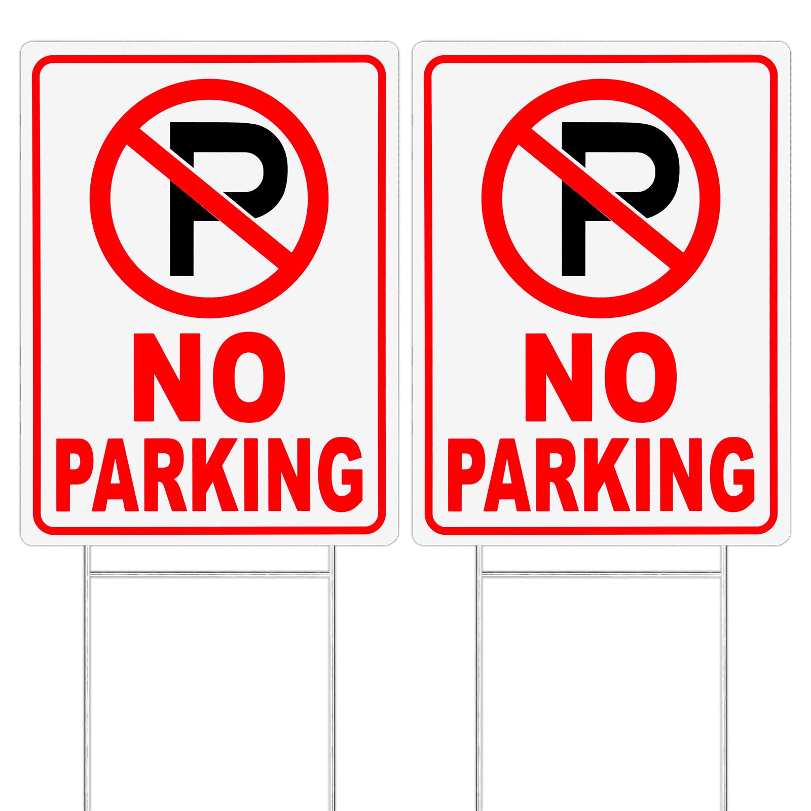 MUXYH no parking sign double-sided for high visibility in yards and driveways.