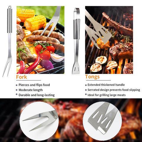 MUYFIO 11-piece BBQ tool set fork for easy meat handling