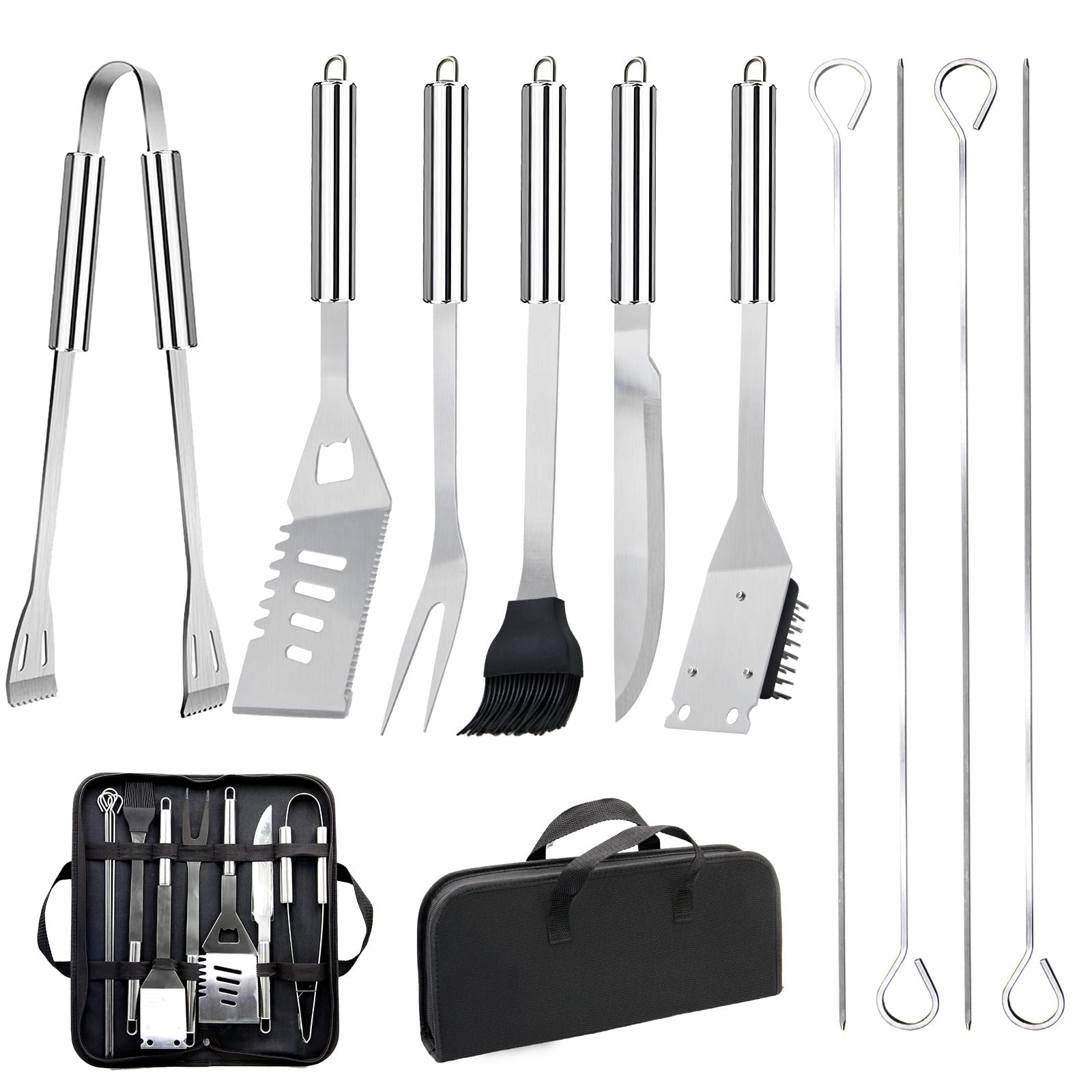 MUYFIO 11-piece BBQ tool set tongs for precise grip and control