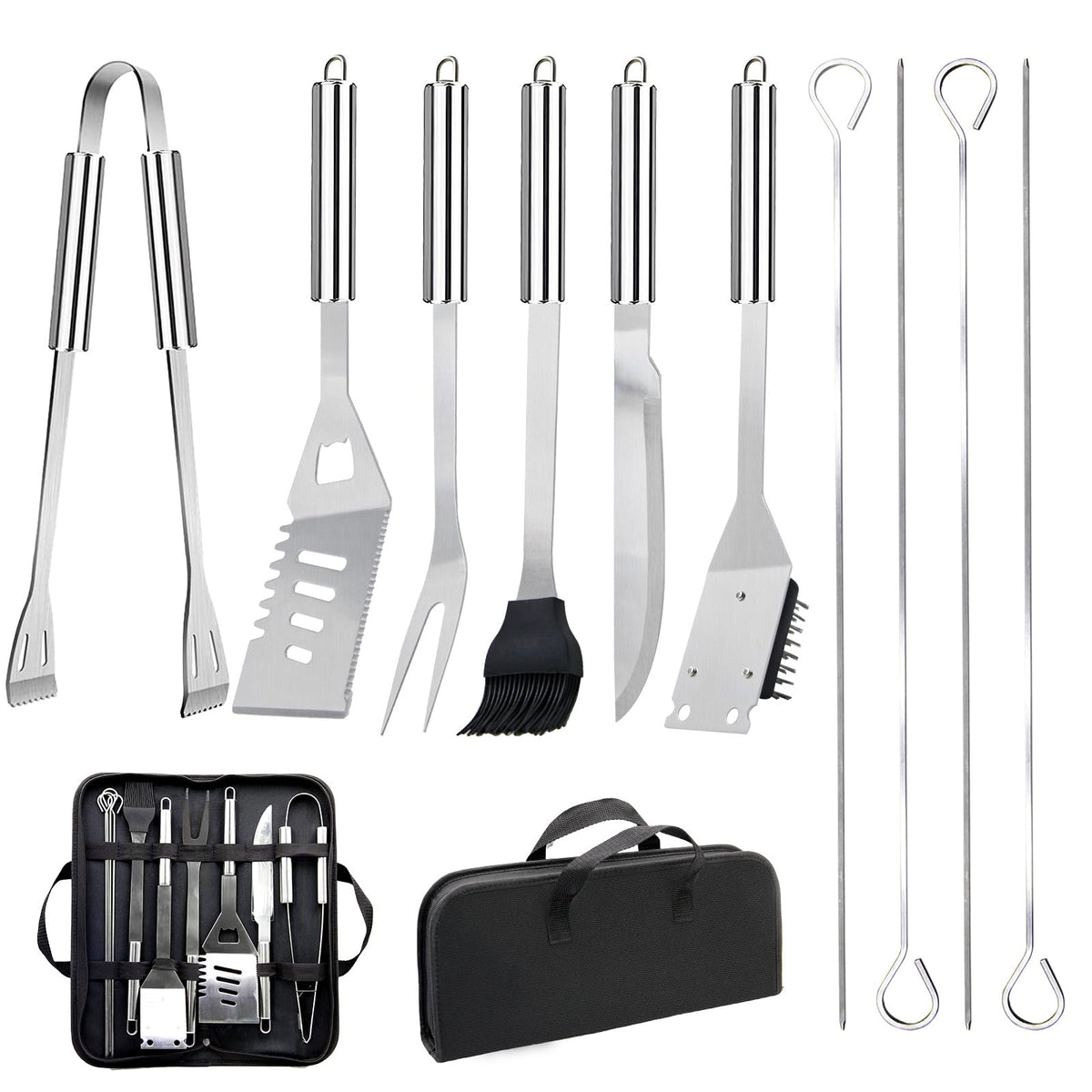 MUYFIO 11-piece BBQ tool set tongs for precise grip and control