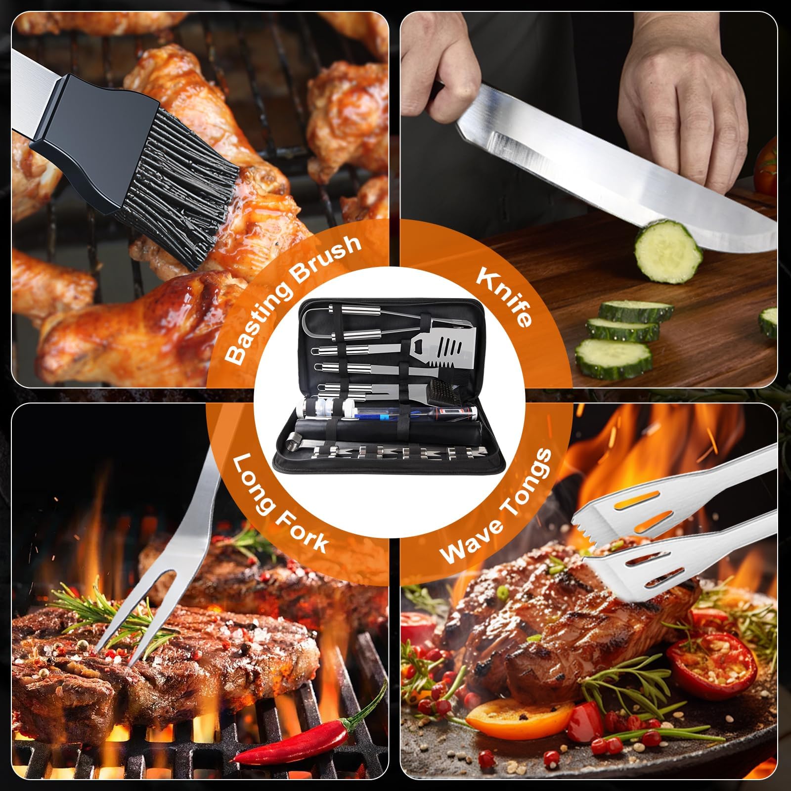 MUYFIO grill mat close-up protects grill and prevents small foods sticking.