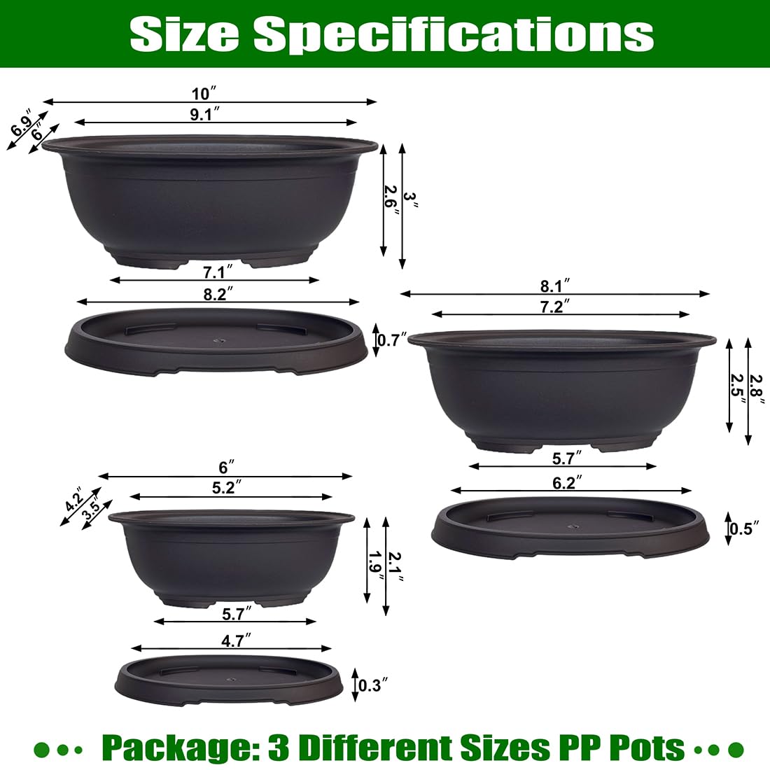 MUZHI bonsai pot with drainage tray for clean watering and reduced mess