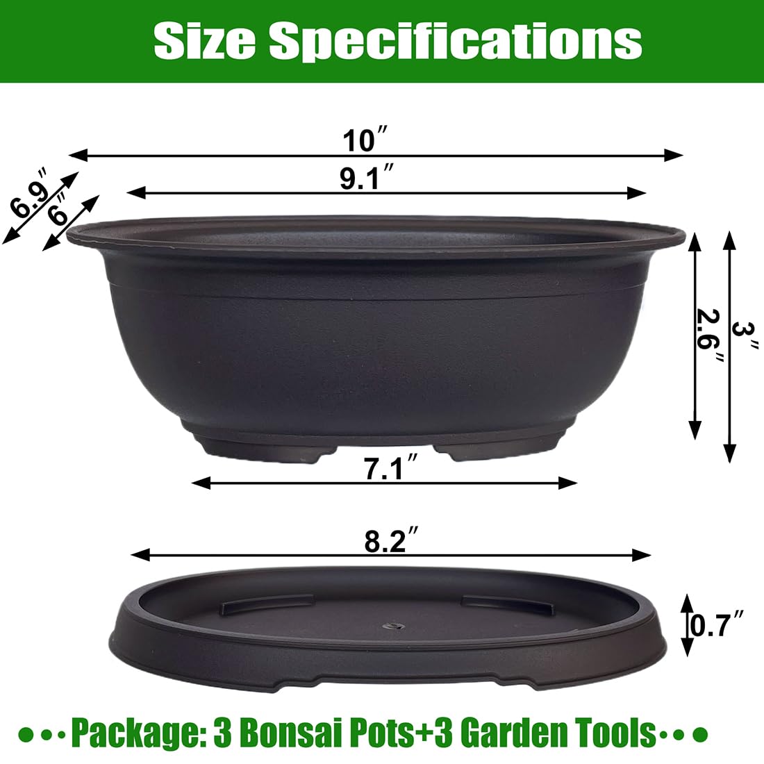 MUZHI oval bonsai pot matte finish is lightweight and easy to clean.
