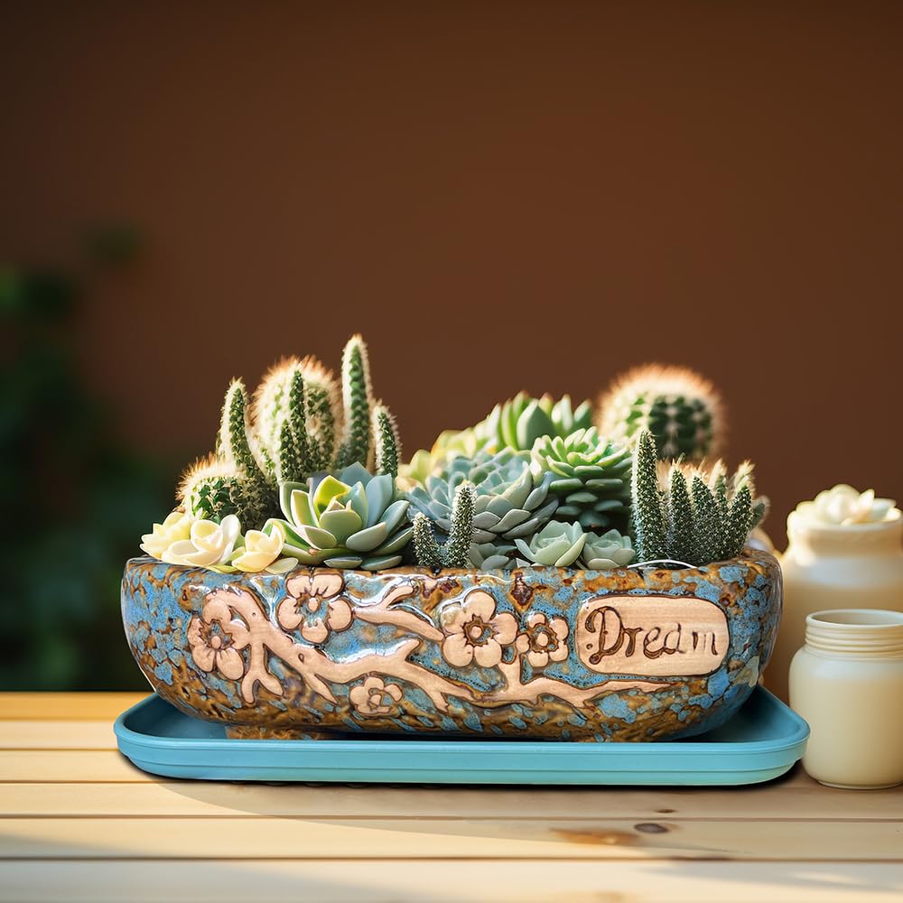 MUZHI planter with saucer offers a thoughtful gift option