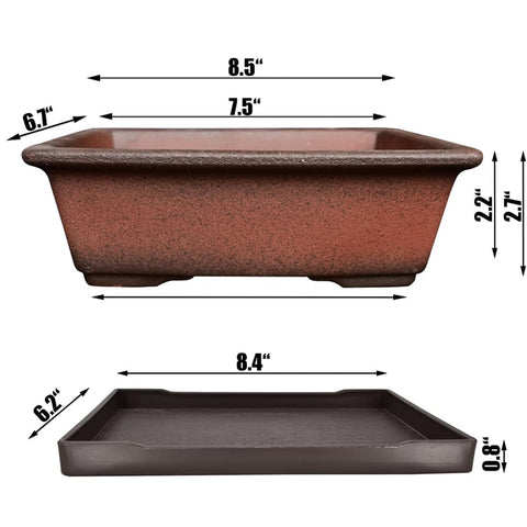 MUZHI rectangle saucer supports stable display and drainage