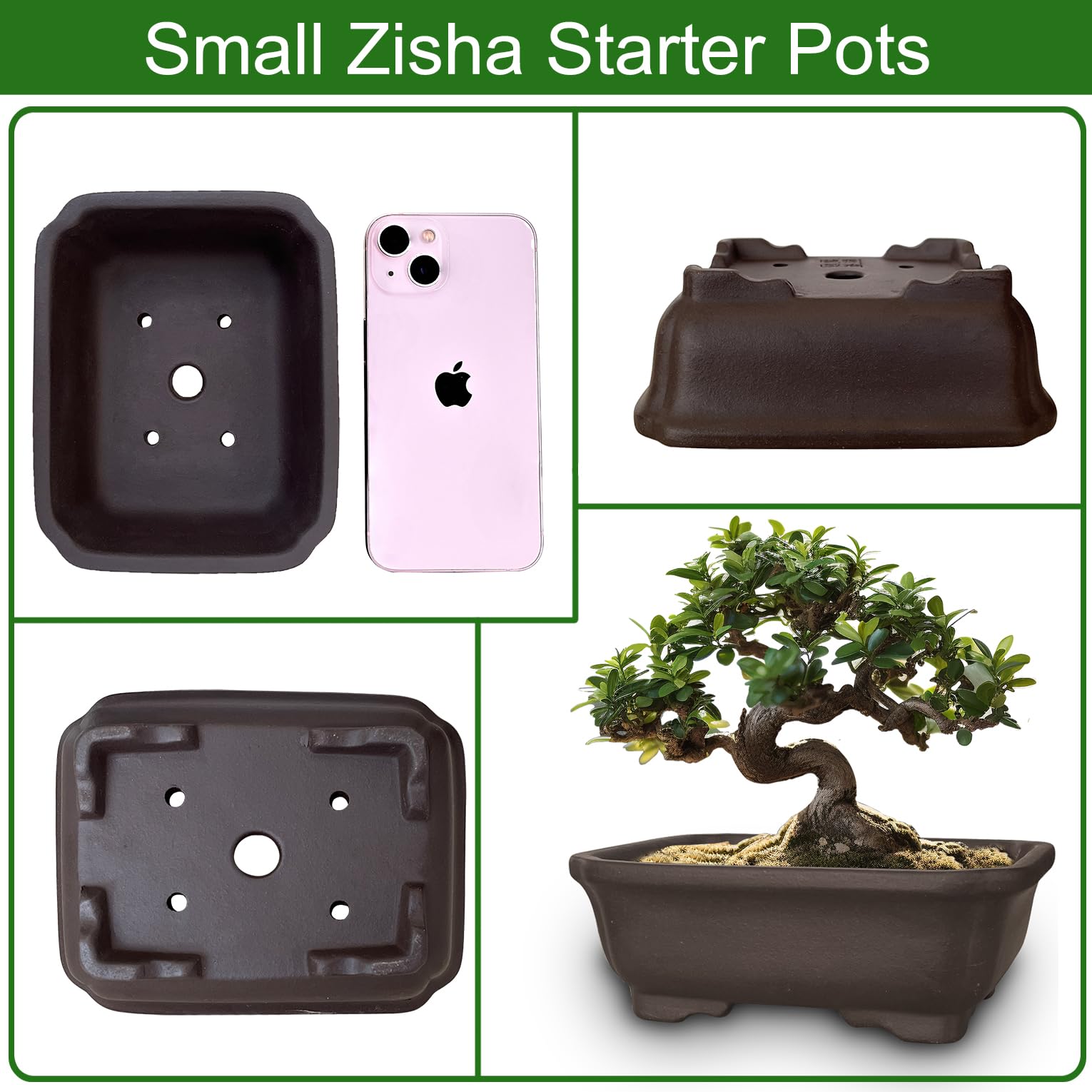 MUZHI unglazed purple clay pot showcases drainage holes and natural airflow.