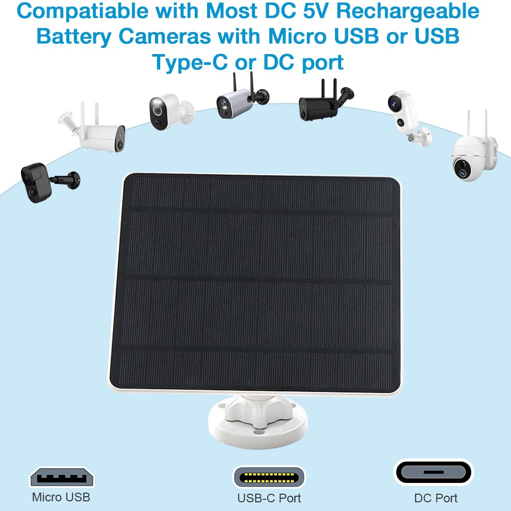 MUZUZZI solar panel with 360-degree bracket for optimal sun angle