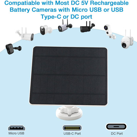 MUZUZZI solar panel with 360-degree bracket for optimal sun angle