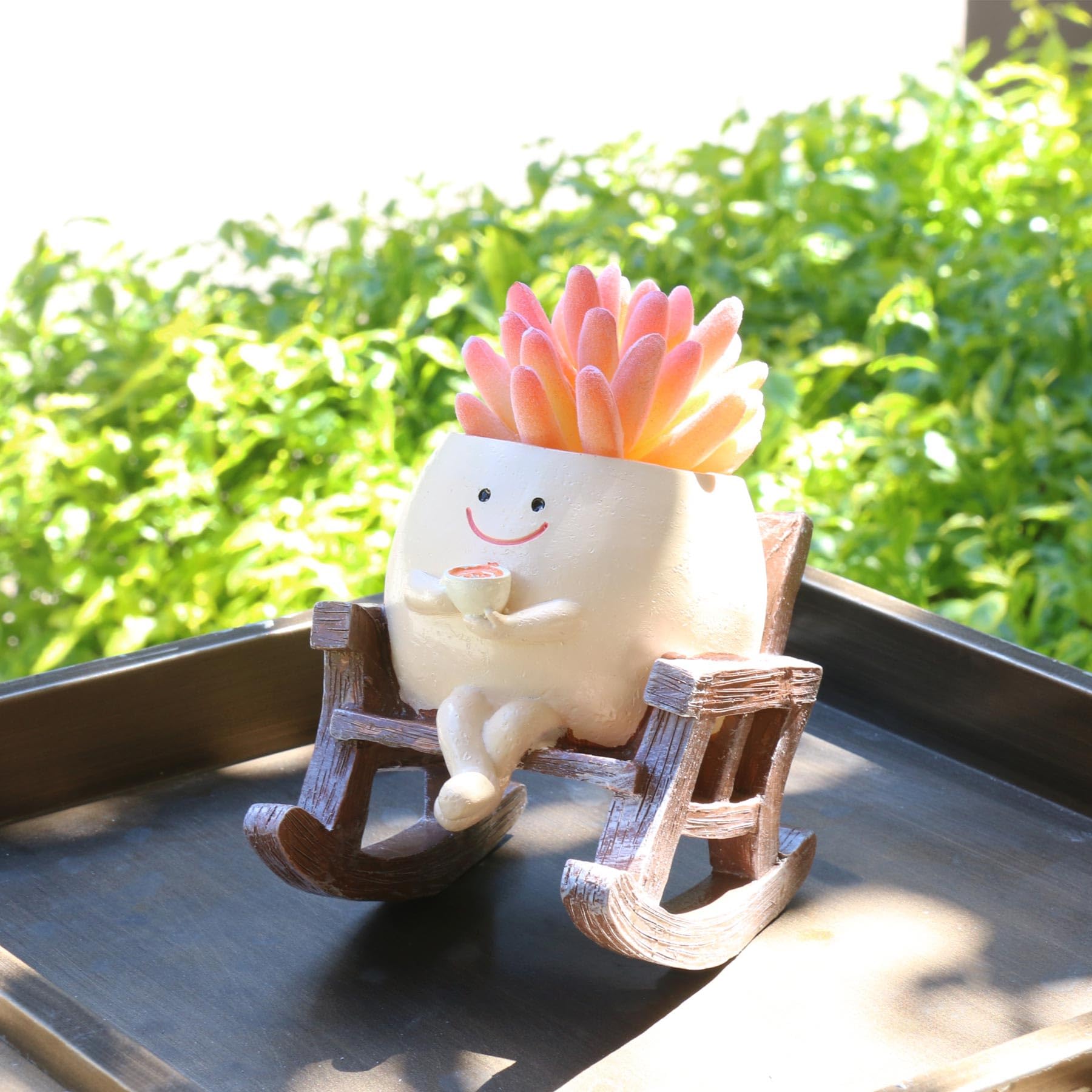 MUZZIOU Smiley Planter gift idea for desk or shelf decor.