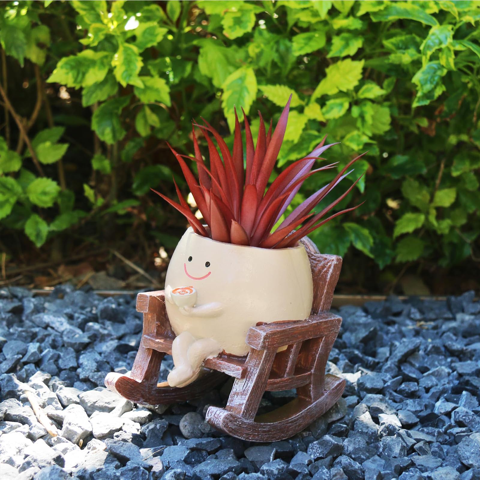 MUZZIOU Smiley Planter on windowsill, adds cheerful indoor decor.