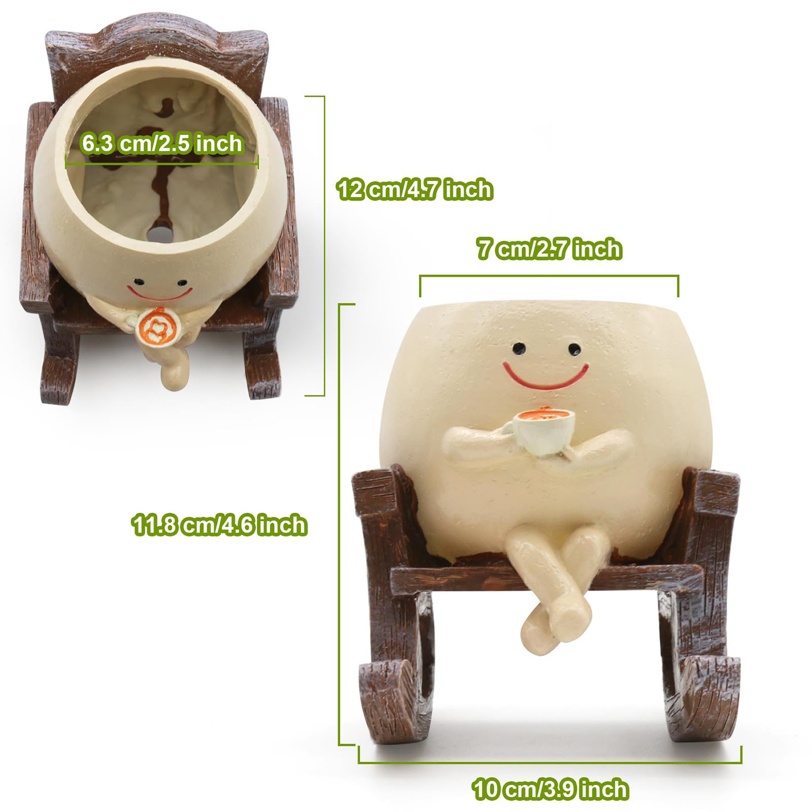 MUZZIOU Smiley Planter with plant, great gift for plant lovers.