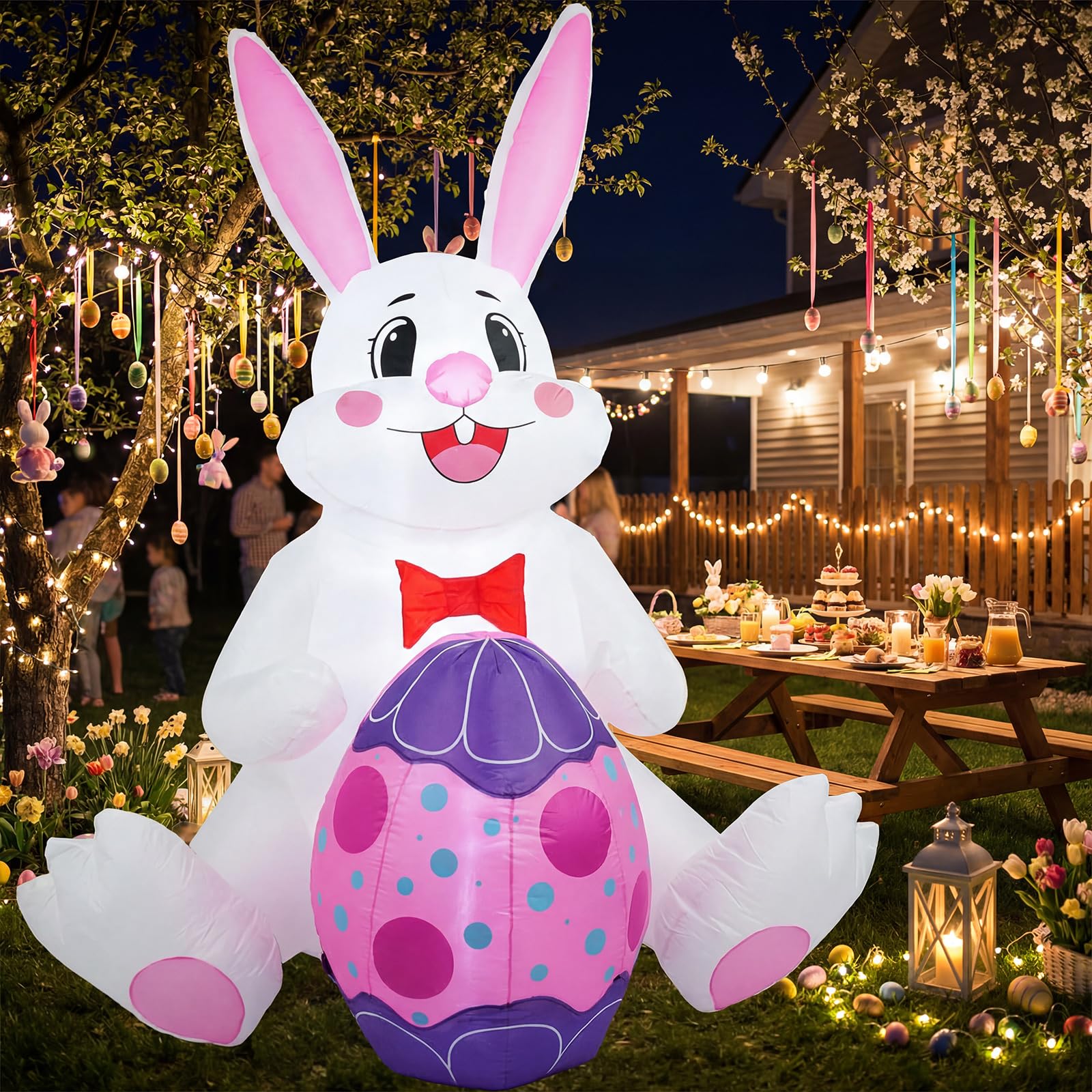MVP BOY Easter eggs inflatable with LED accents for vibrant garden focal point.