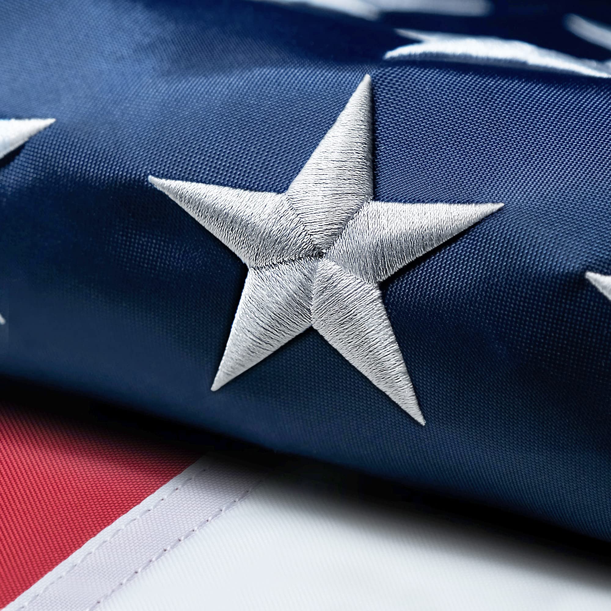 MVPRING American flag 10x15ft outdoors with embroidered stars for bold patriotic display