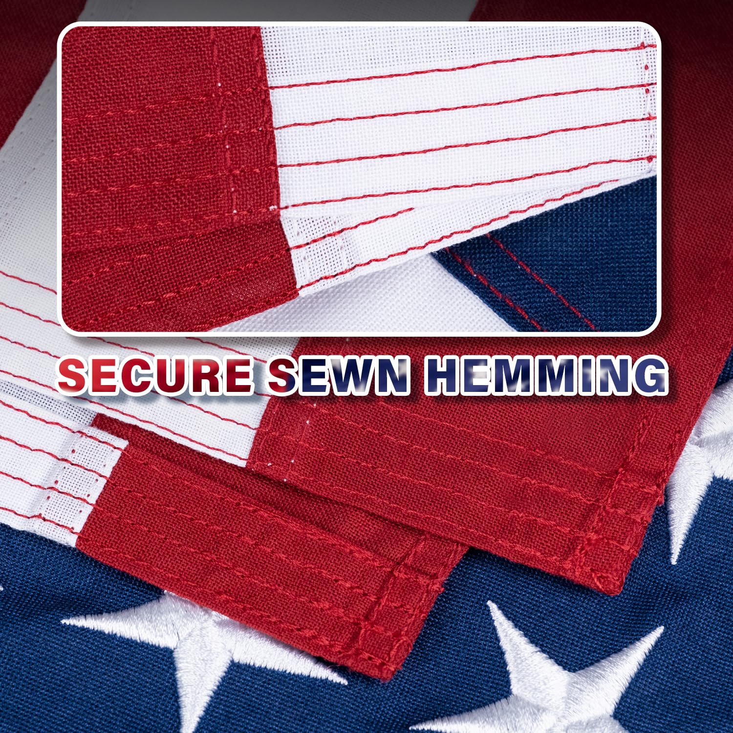 MVPRING American Flag 3x5 heavy-duty spun polyester image shows wind-friendly material and resilience