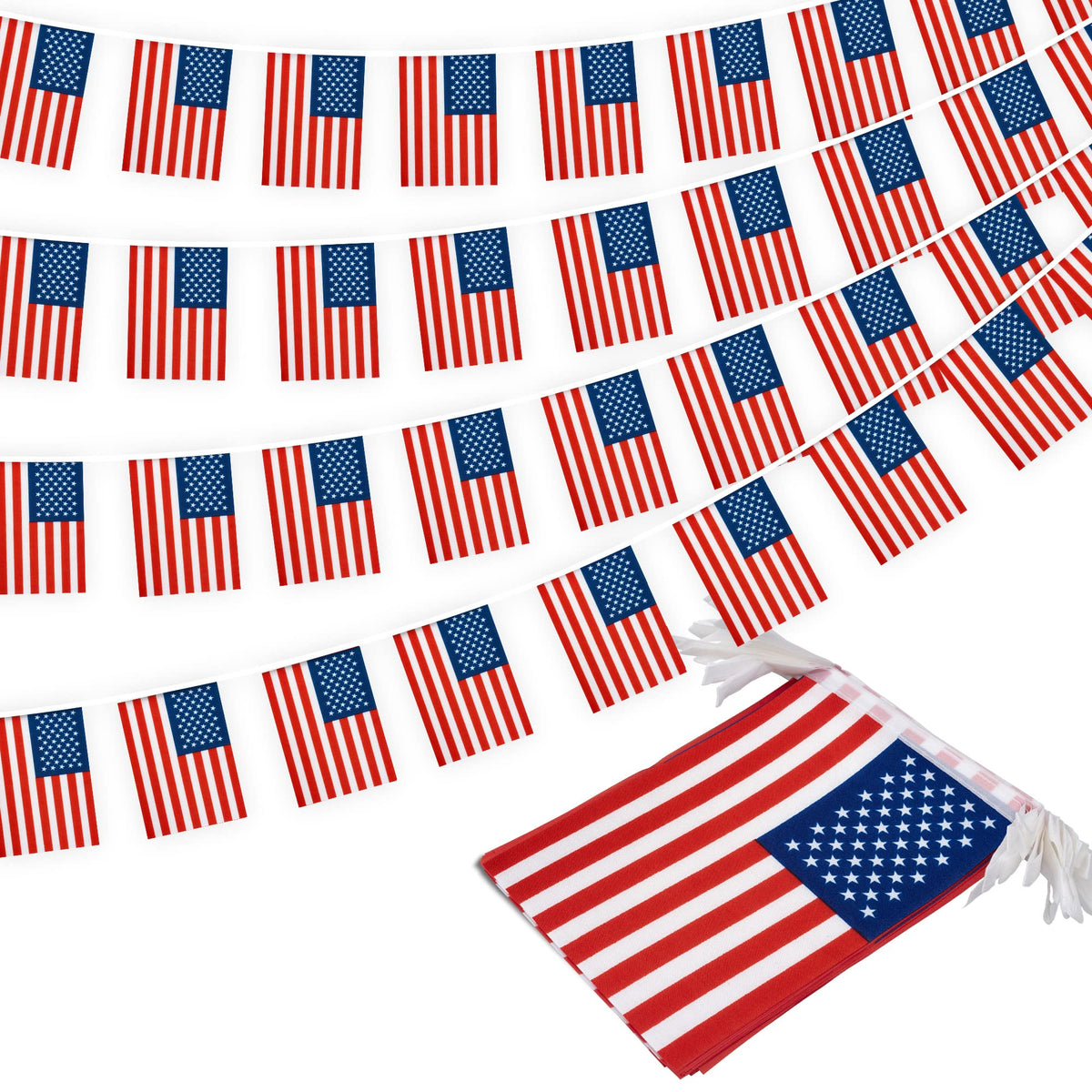 MVPRING American flag pennant banner for classrooms and events, vibrant and durable.