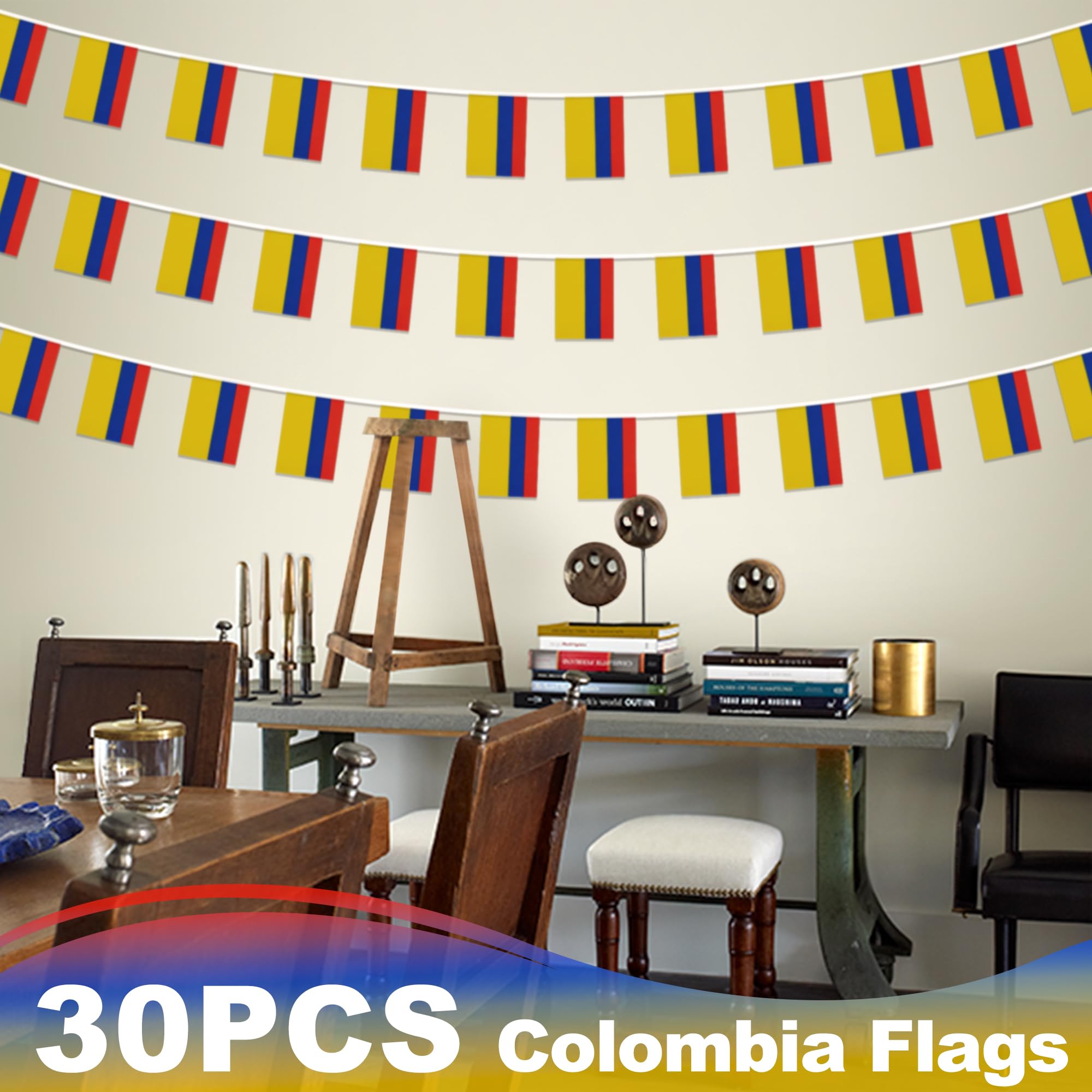 MVPRING Colombia flags in a sports bar setting enhances event atmosphere