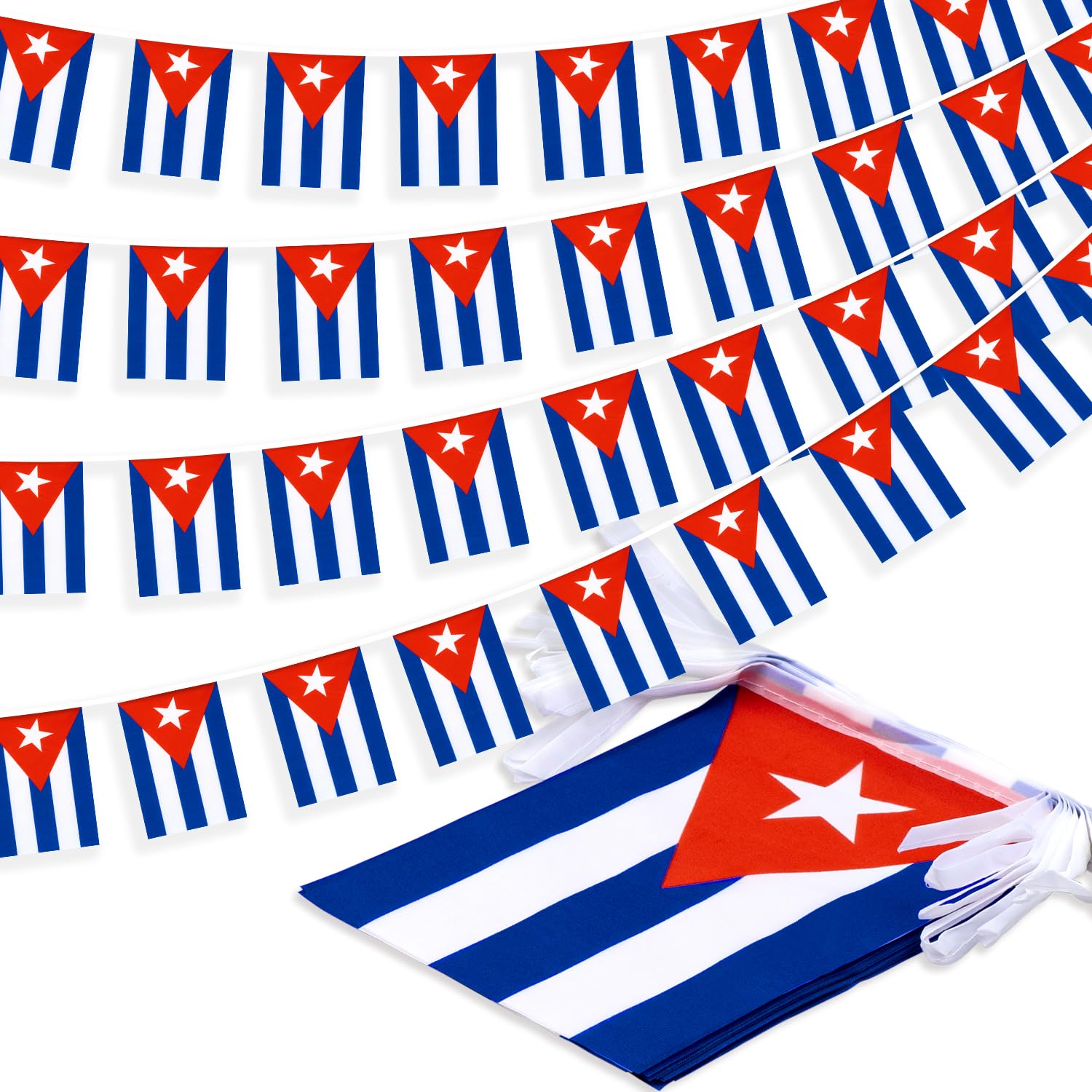 MVPRING Cuba flag pennant banner in bright colors for festive decor.
