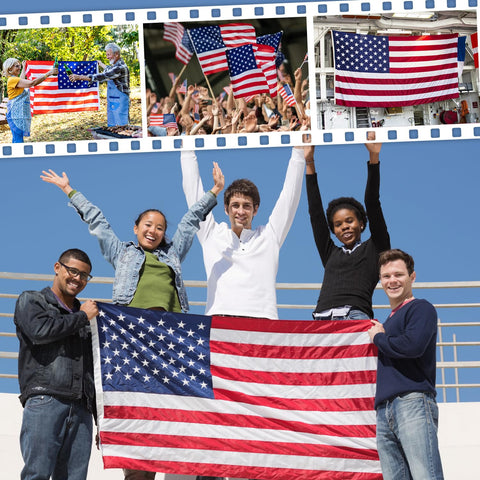 MVPRING flag with densely stitched stars for vivid color and lasting appearance.