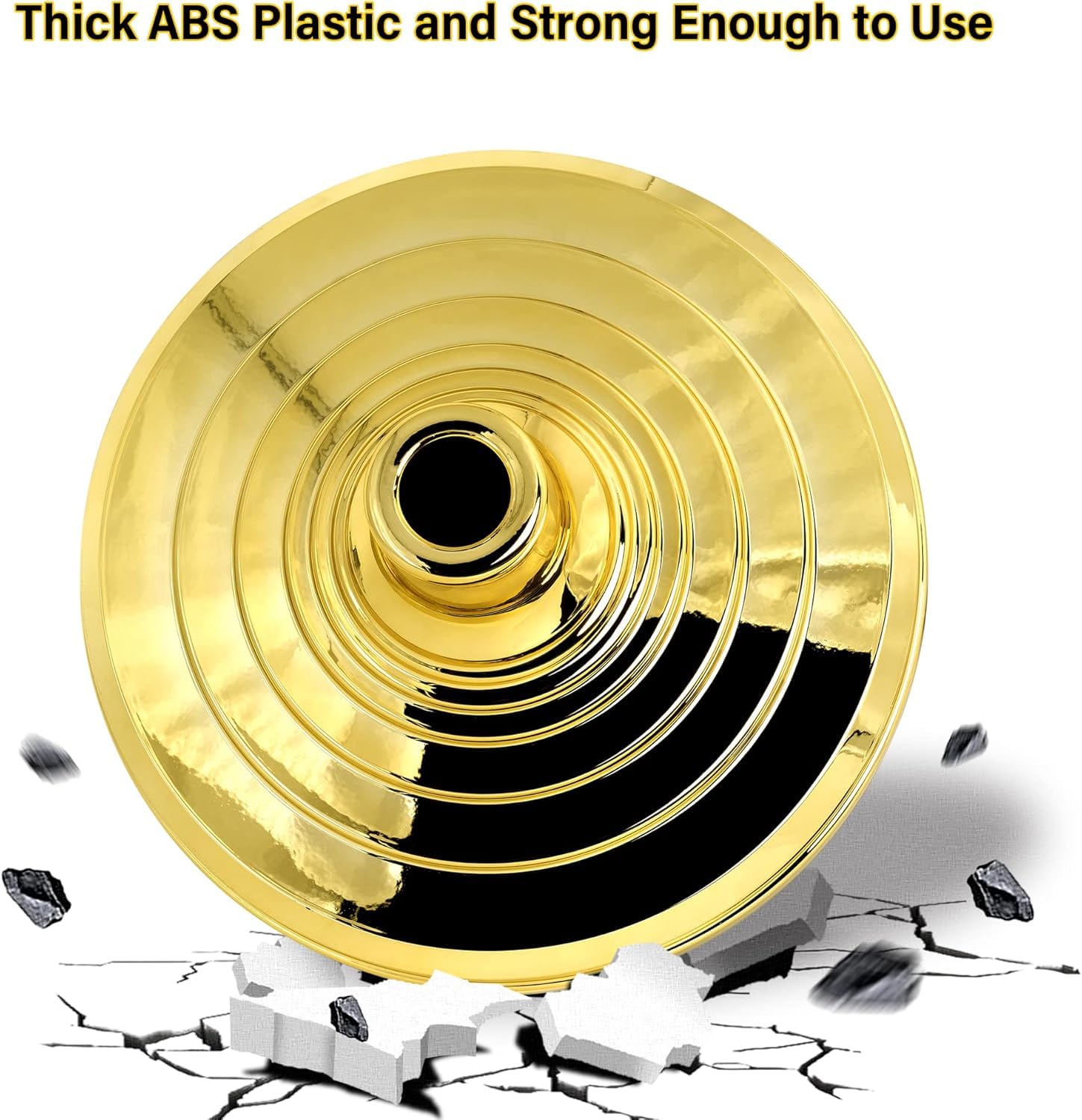 MVPRING flagpole base in ABS plastic with gold interior for durable indoor displays