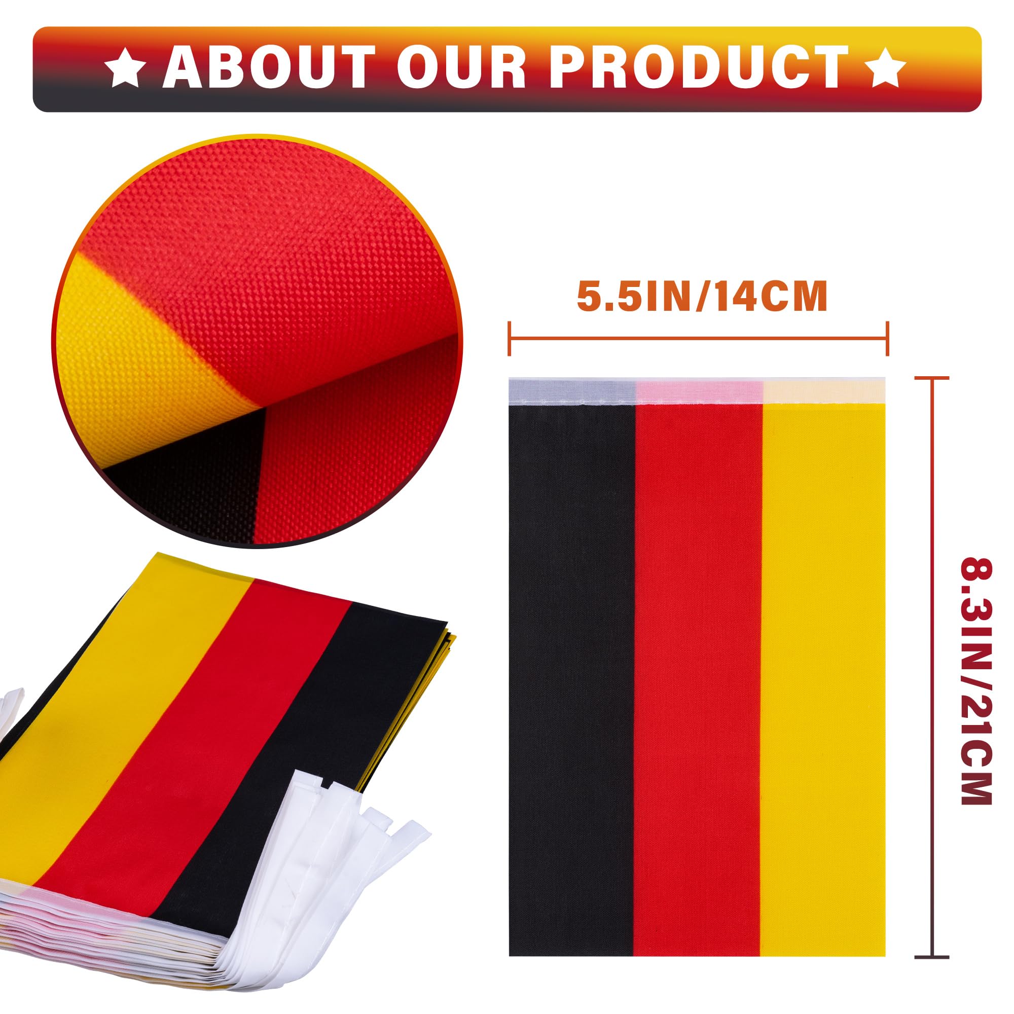 MVPRING Germany flag pennant banner shows neat stitching for a polished classroom look.