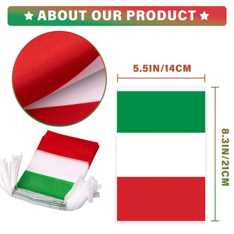 MVPRING Italy flags banner showcases neat stitching for premium classroom or office decoration.