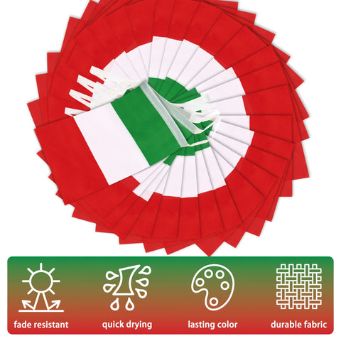 MVPRING Italy flag bunting adds patriotic flair to porches, patios, and balconies.