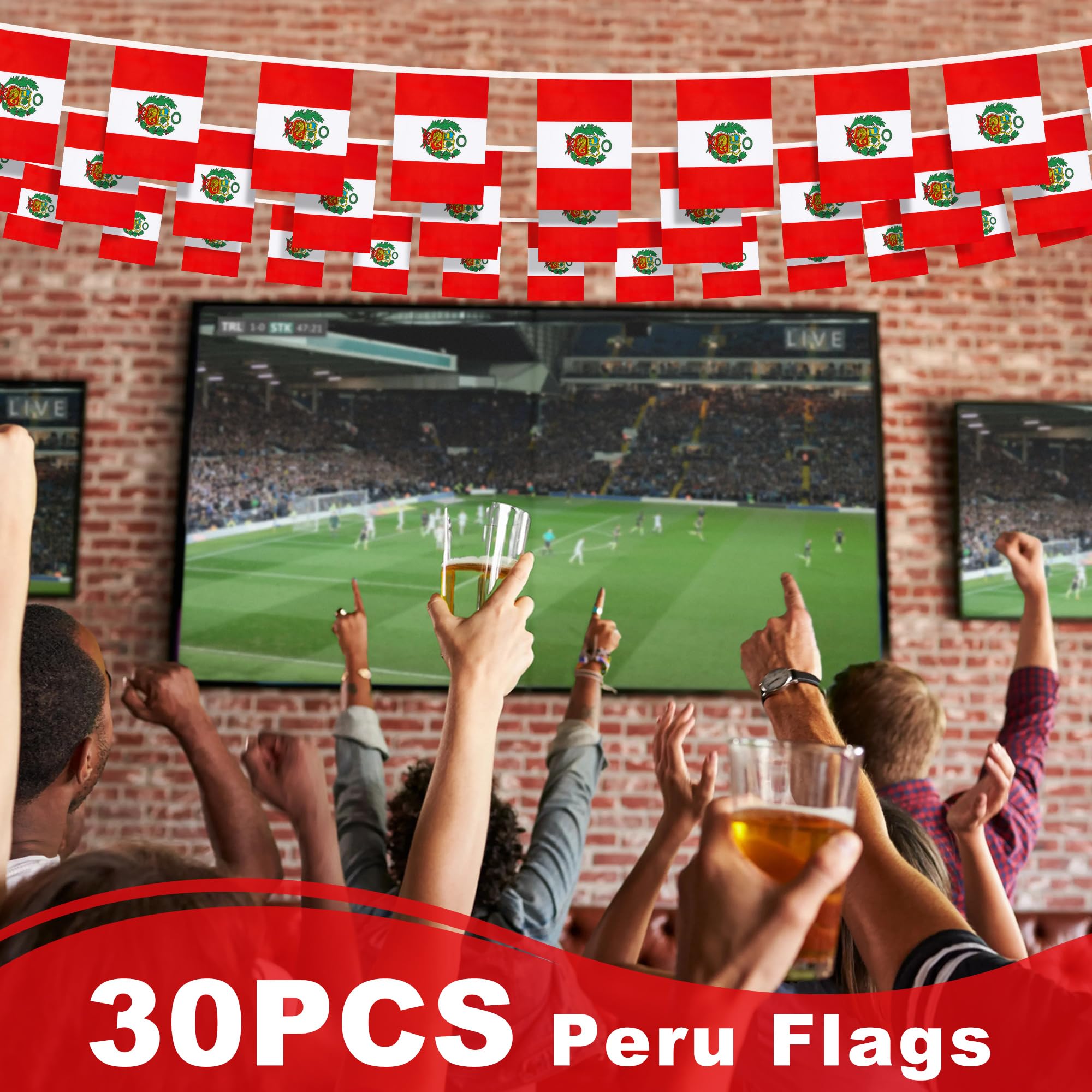 MVPRING Peru flag classroom decor ideal for learning spaces and parties.