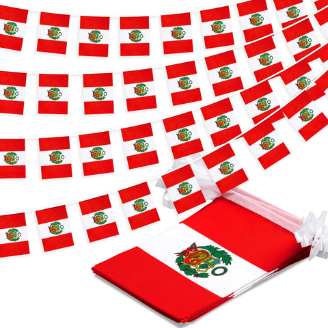 MVPRING Peru flag pennant 33ft for vibrant classroom or event decor.
