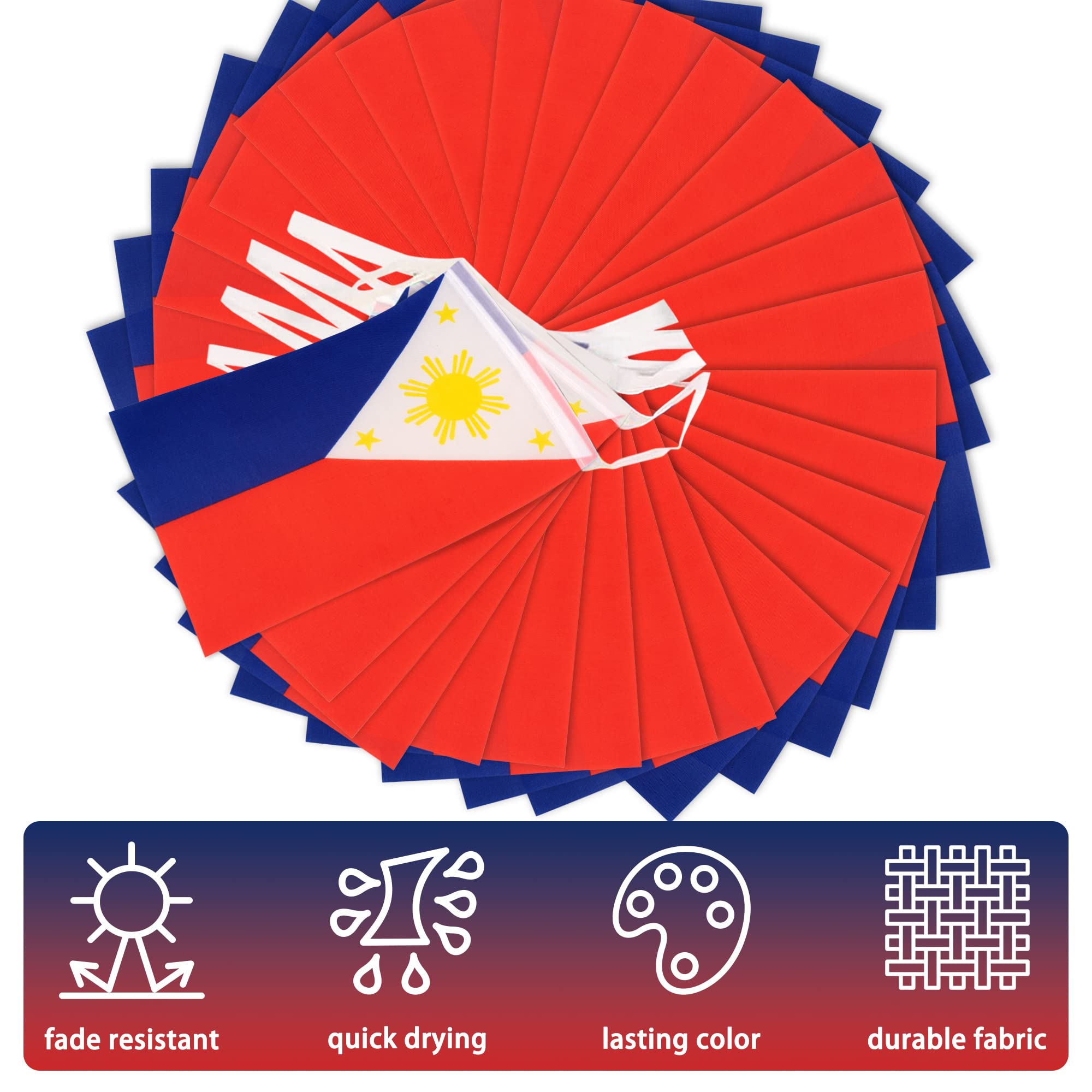 MVPRING Philippines flag pennant banner ideal for classrooms and offices.