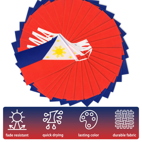 MVPRING Philippines flag pennant banner ideal for classrooms and offices.