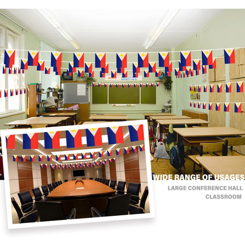 MVPRING pennant banner close-up shows neat stitching for durable classroom decor.