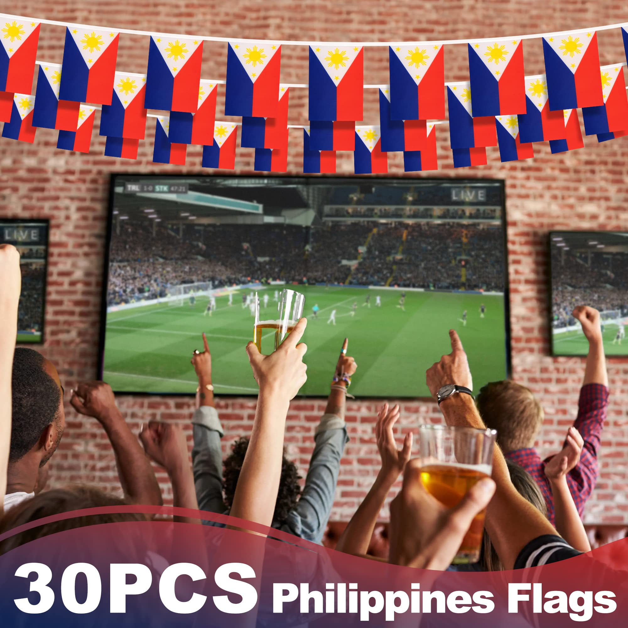MVPRING Philippines flag pennant banner ideal for porch, balcony, or patio displays.