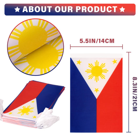 MVPRING Philippines flag pennant banner displays vivid full-color print for high-impact visuals.