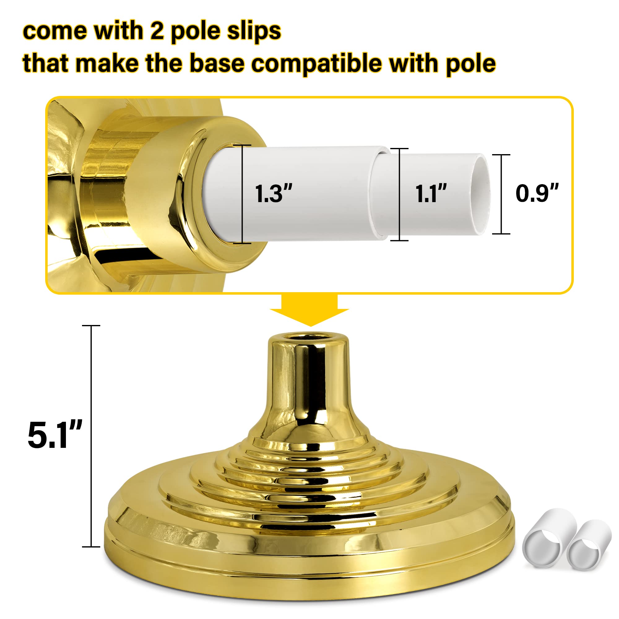 MVPRING pole slips fit 0.9 to 1.3 inch flags for versatile pole compatibility