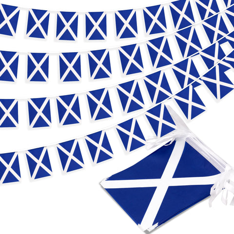 MVPRING Scotland flag banner on a 33-foot string for flexible room decor.