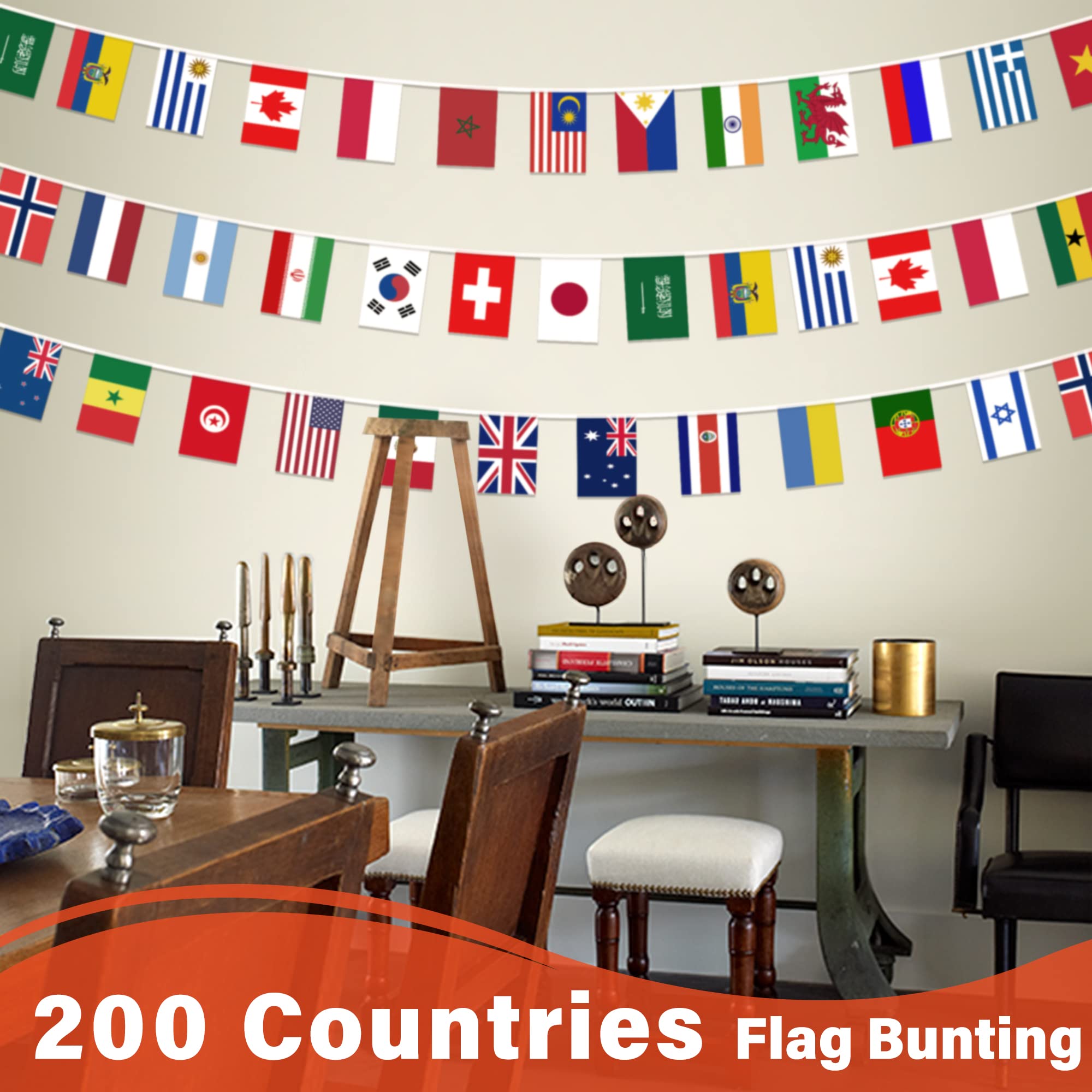 MVPRING world flags banner brightens sports bars and event venues.