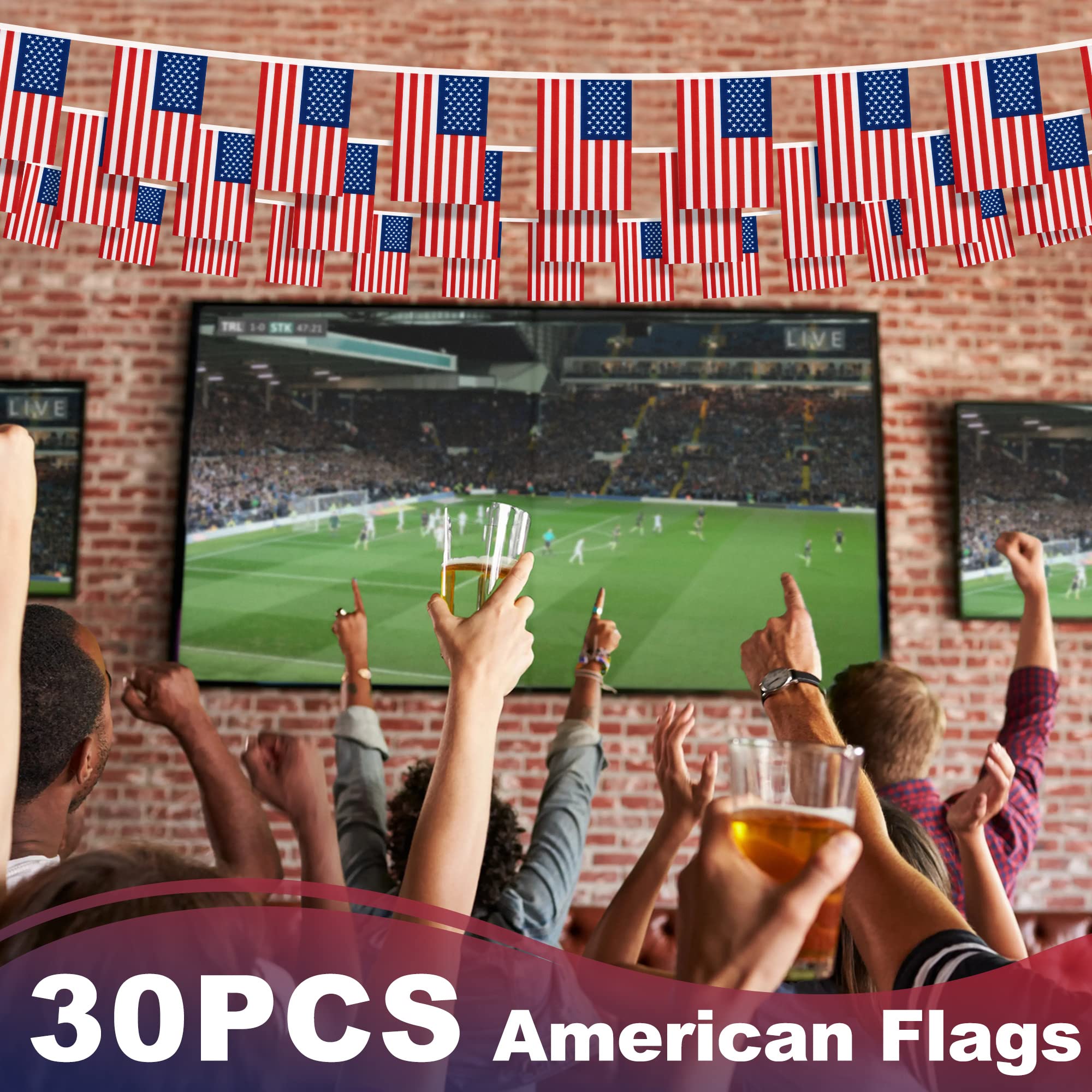 MVPRING sports bar flag banner creates celebratory ambience for game nights.