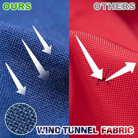 MVPRING spun polyester fabric offers wind-friendly outdoor performance.