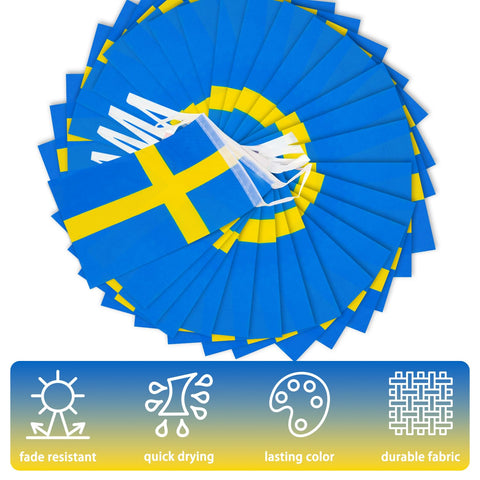 MVPRING Sweden flag banner close-up shows durable stitching and premium fabric