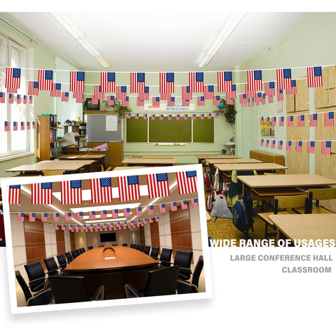 MVPRING US flag bunting decor for patriotic events on porches and venues.