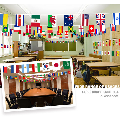 MVPRING world flags bunting spans 82 feet for vibrant event decor.