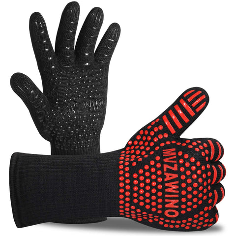 MVZAWINO BBQ gloves protect hands from heat up to 1472°F during grilling.
