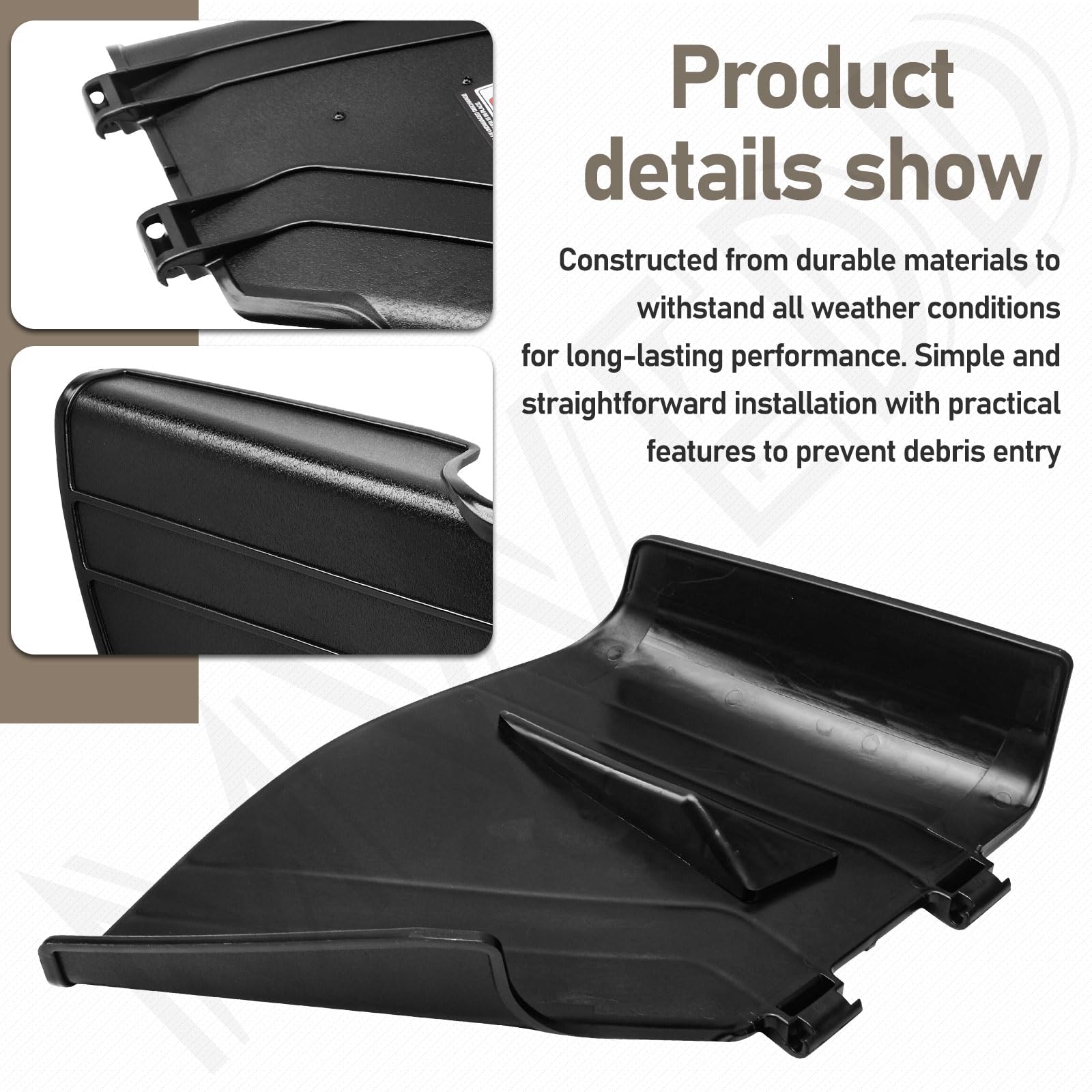 MWEDP 137-7046 deflector chute close-up highlights easy, straightforward installation.