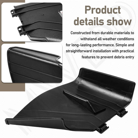 MWEDP 137-7046 deflector chute close-up highlights easy, straightforward installation.