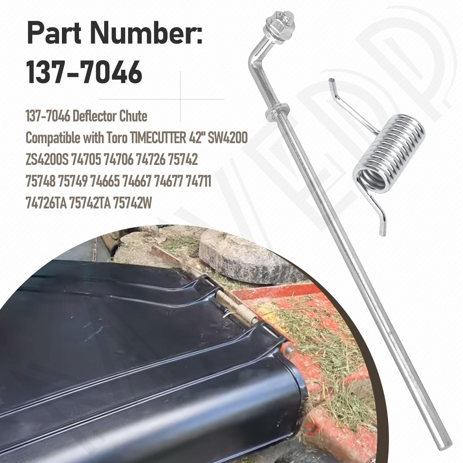 MWEDP 137-7046 deflector chute mounted on ZS4200S demonstrates weather-ready durability.