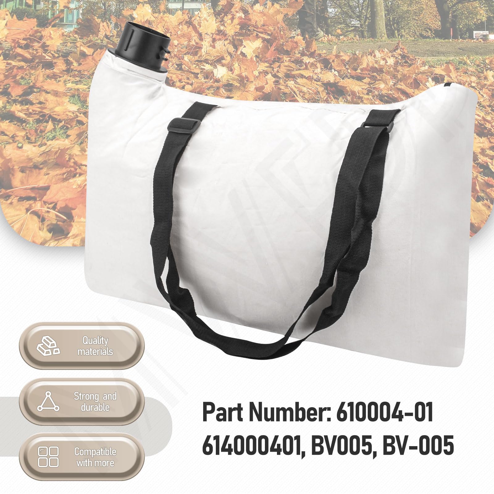 MWEDP 610004-01 side zipper enables easy leaf dumping