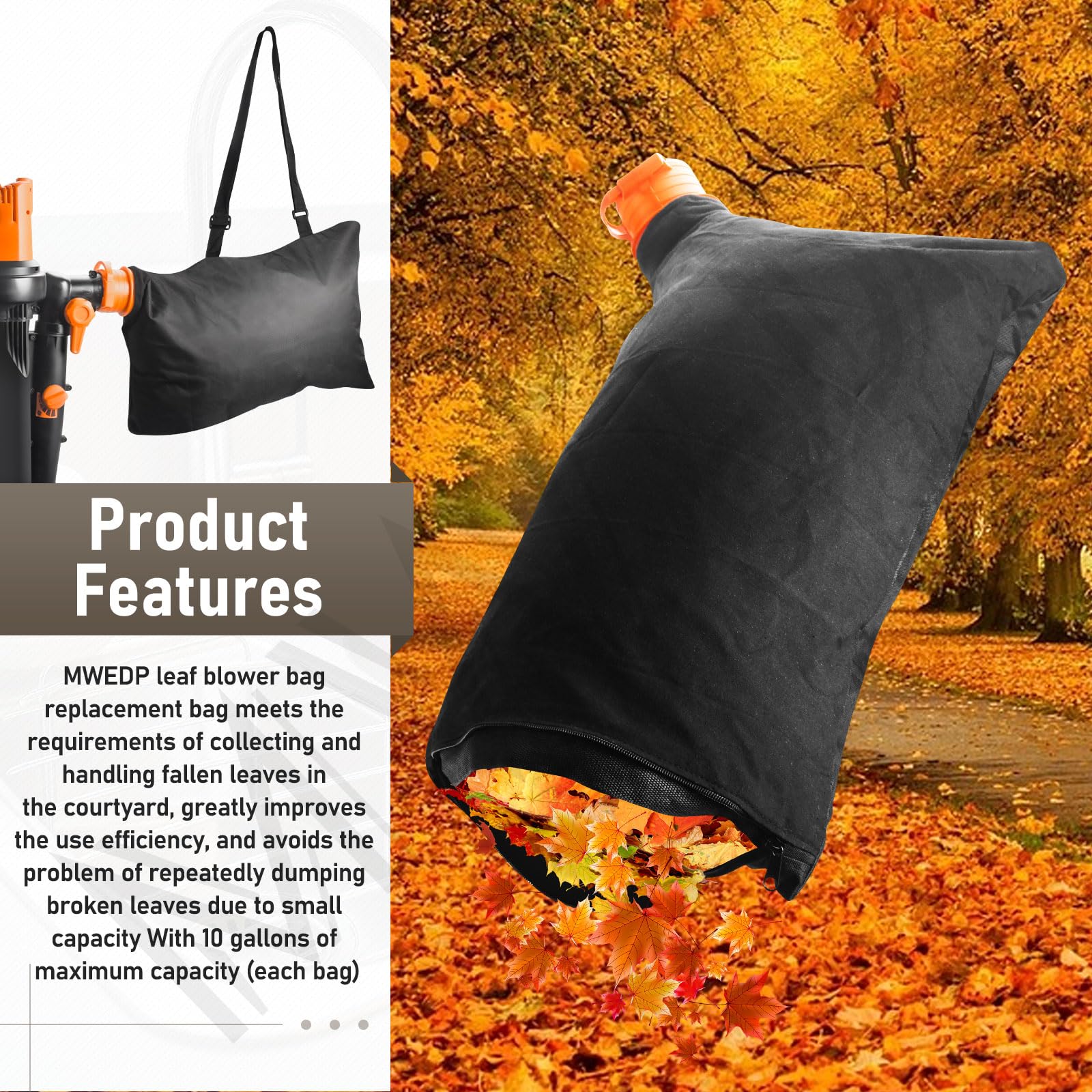 MWEDP WGBAG500 compatible with Worx WG500 and WG518 models for versatile use.
