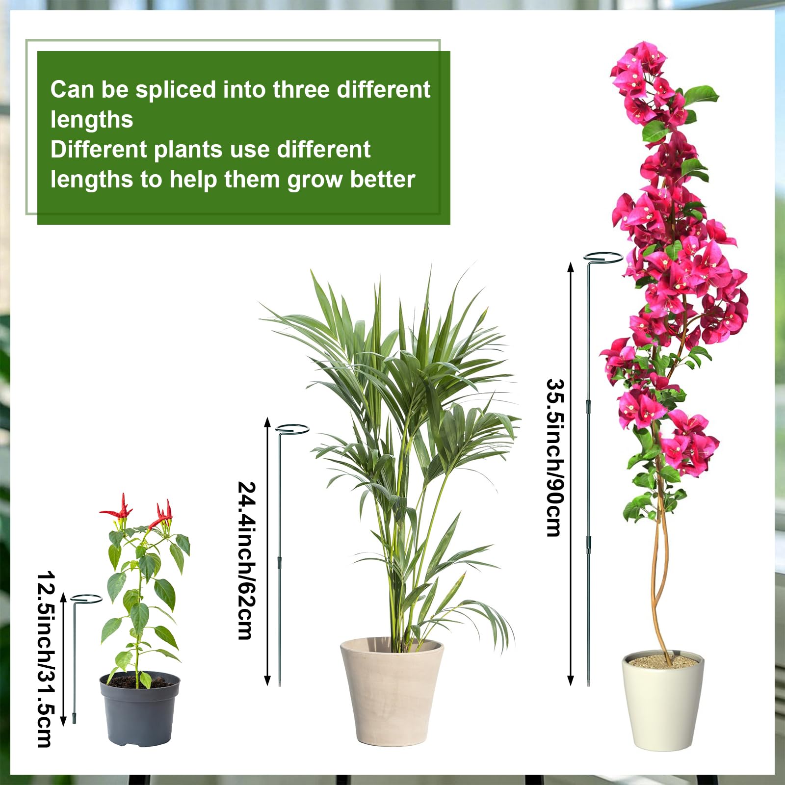 Mwellewm 30pc plant clips arranged with stakes for secure attachment.